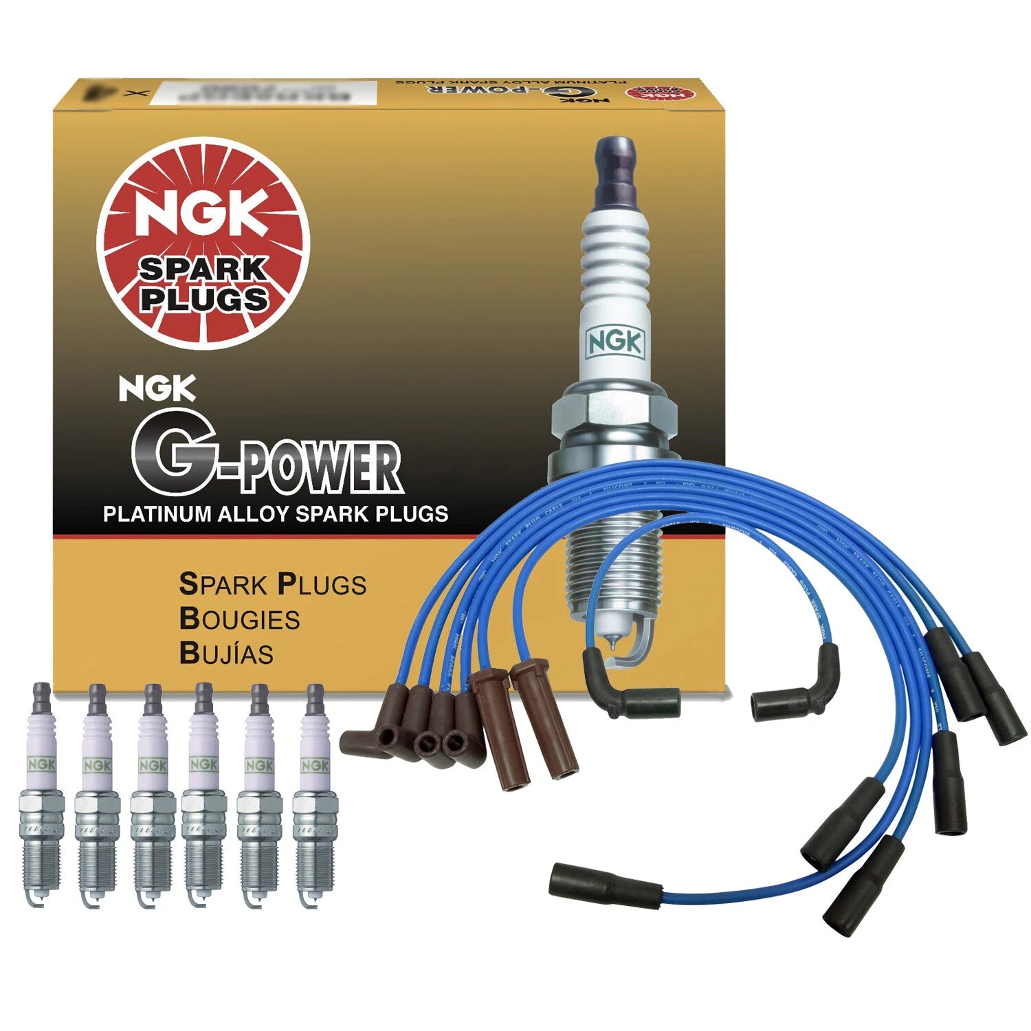 NGK 6 G-Power Platinum Spark Plugs Kit for Chevrolet Pontiac 3.4 V6 (1996–2005)