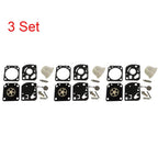 Set of 3 Carburetor Gasket Kit for Zama RB-115 (C1U-W18, C1U-W18A, C1U-W24)