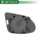 Heated Aspherical Left Side Mirror Glass for Audi A2 (2000–2005)