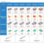 Set of 12 12-Pin Connectors with Solid Terminals for Automotive Use