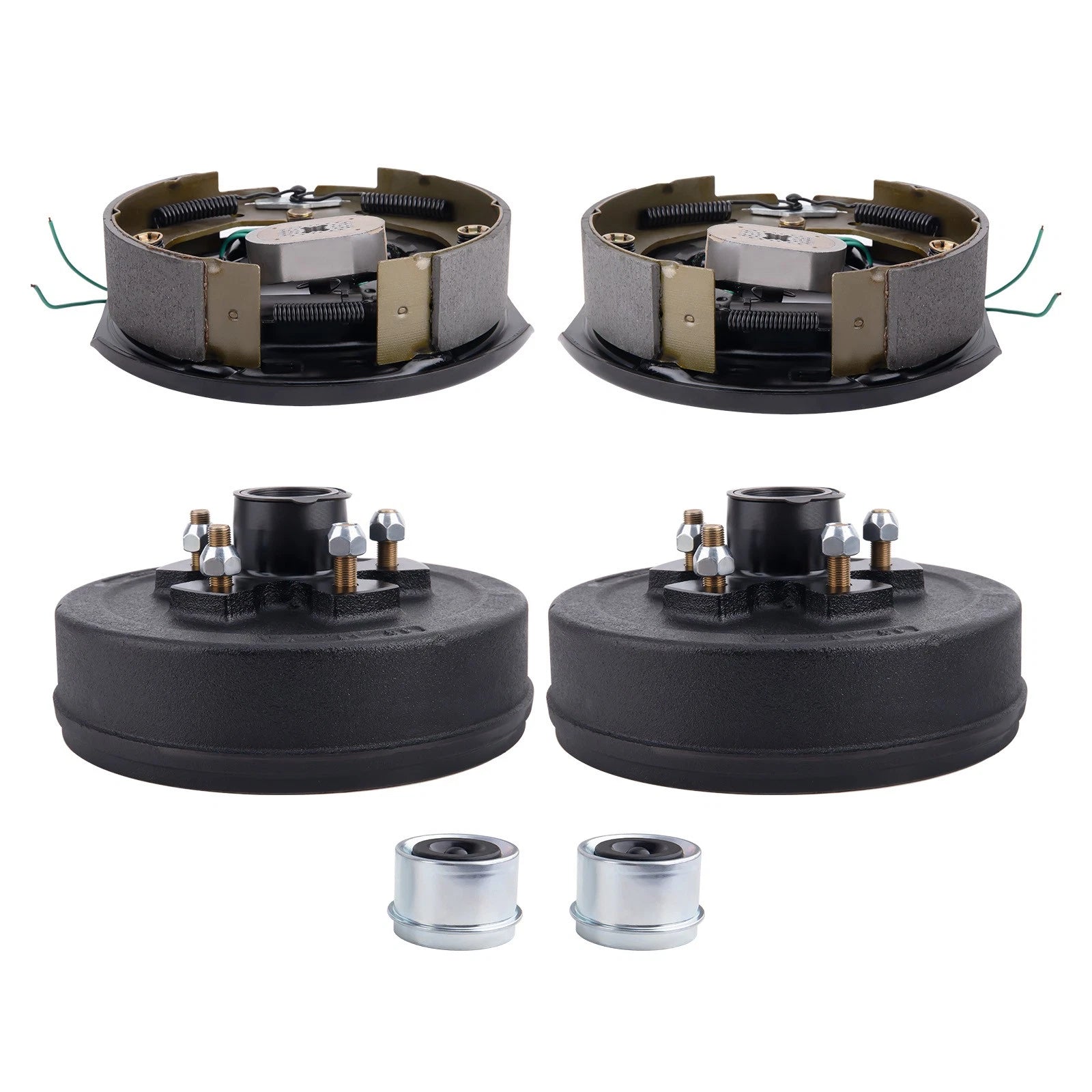 2Pcs Electric Brake Hub Drum Kit for 3500 lb Axle (5 On 4.5")