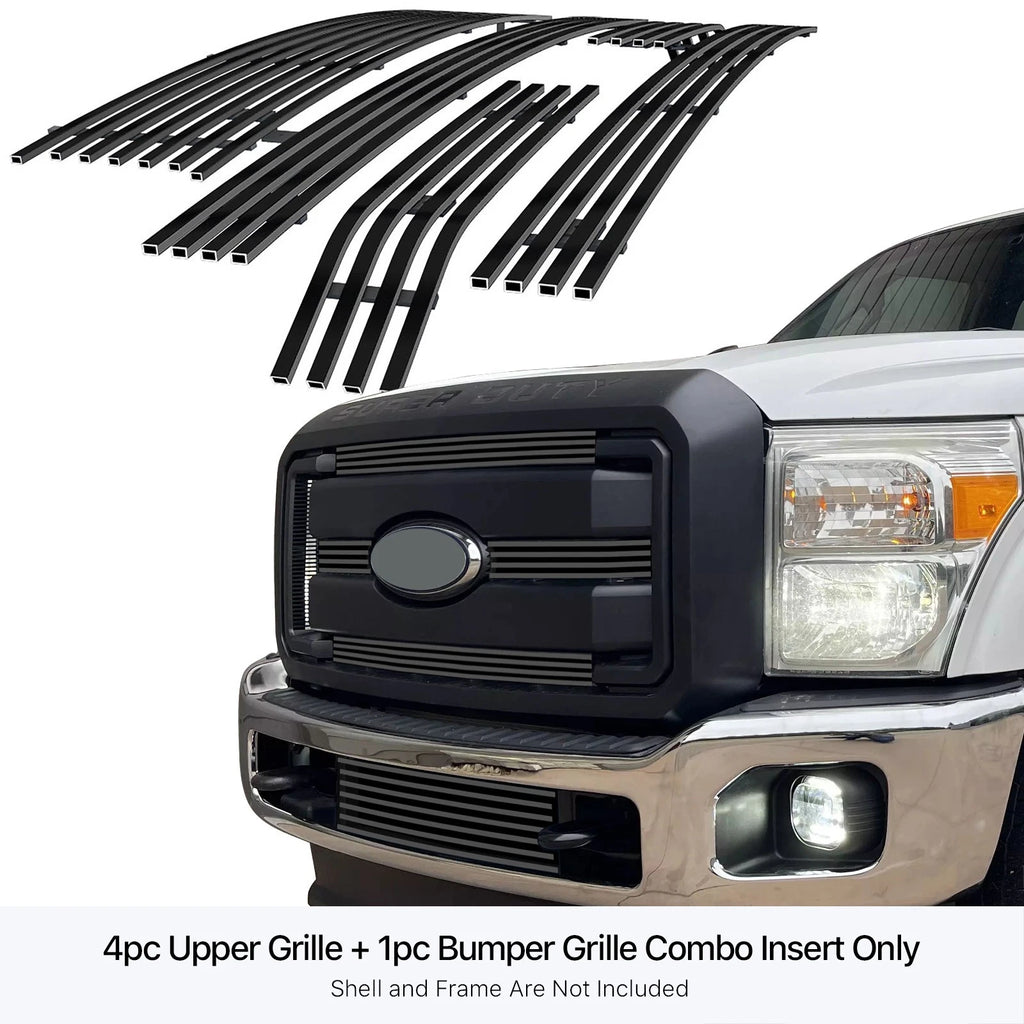 Black Billet Grille Insert Combo for Ford F-250/F350 SD (2011-2016)