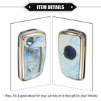2X Smart Key Fob Case Cover for Nissan Rogue Frontier (Durable TPU, Blue)