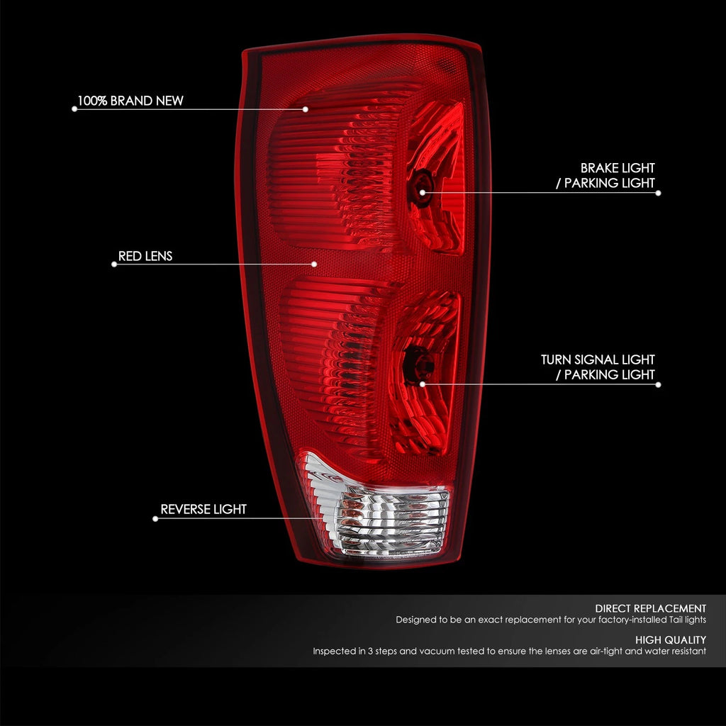 Chrome Red Driver Left Tail Light Assembly for Chevy Avalanche 1500 2500 (2002–2006)
