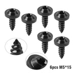 6 x Black Titanium M5x15mm Torx Head Self Tapping Screws for Fastening