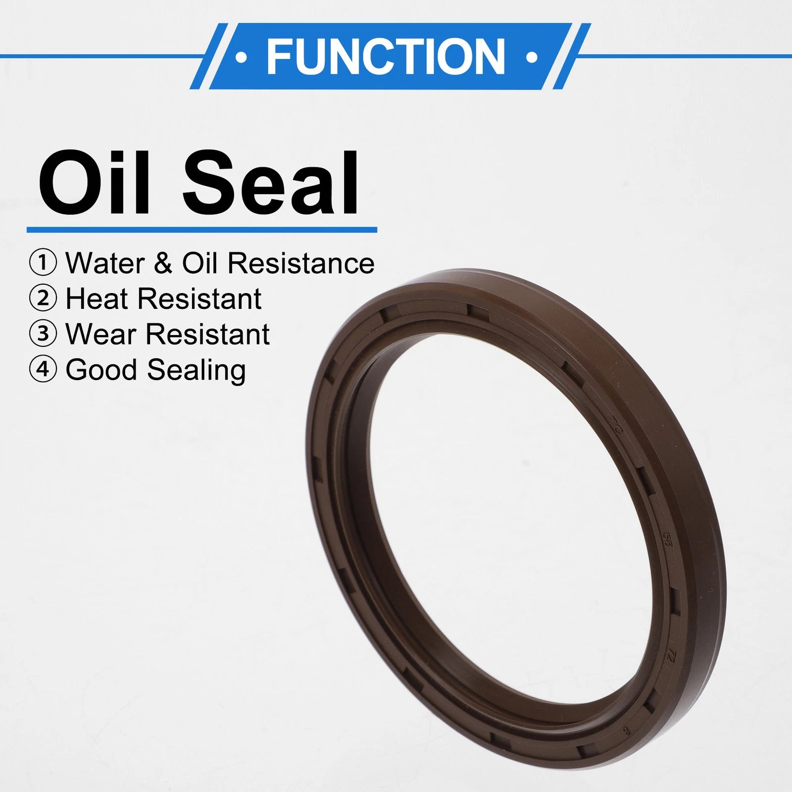 2X Oil Seal Rotary Shaft Seal FKM Rubber 58x72x8mm for Various Models 