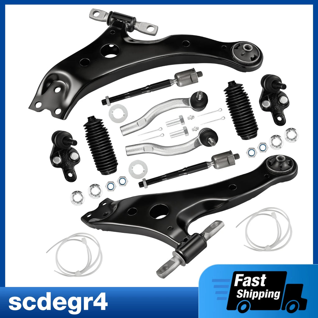 Front Lower Control Arms Sway Bars Tie Rods for Toyota Camry Solara (2000–2008)