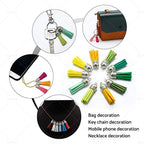 100PCS Leather Tassel Key Chain Rings for Crafts Jewelry Making