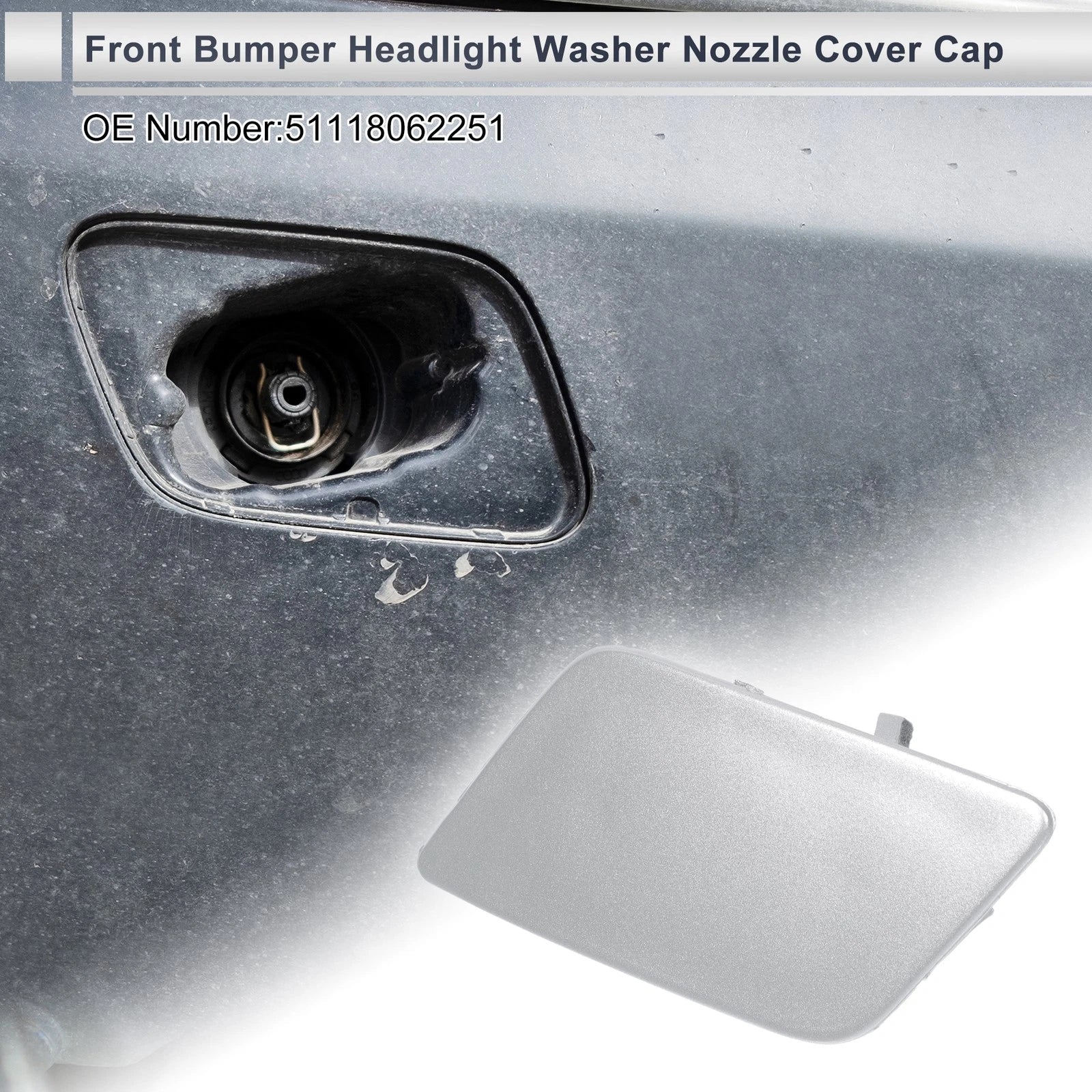 Bumper Headlight Washer Nozzle Cover Cap for BMW 335i (2007–2013)