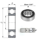 6900DD Deep Groove Ball Bearing for Scooter Skateboard (10x22x6mm)