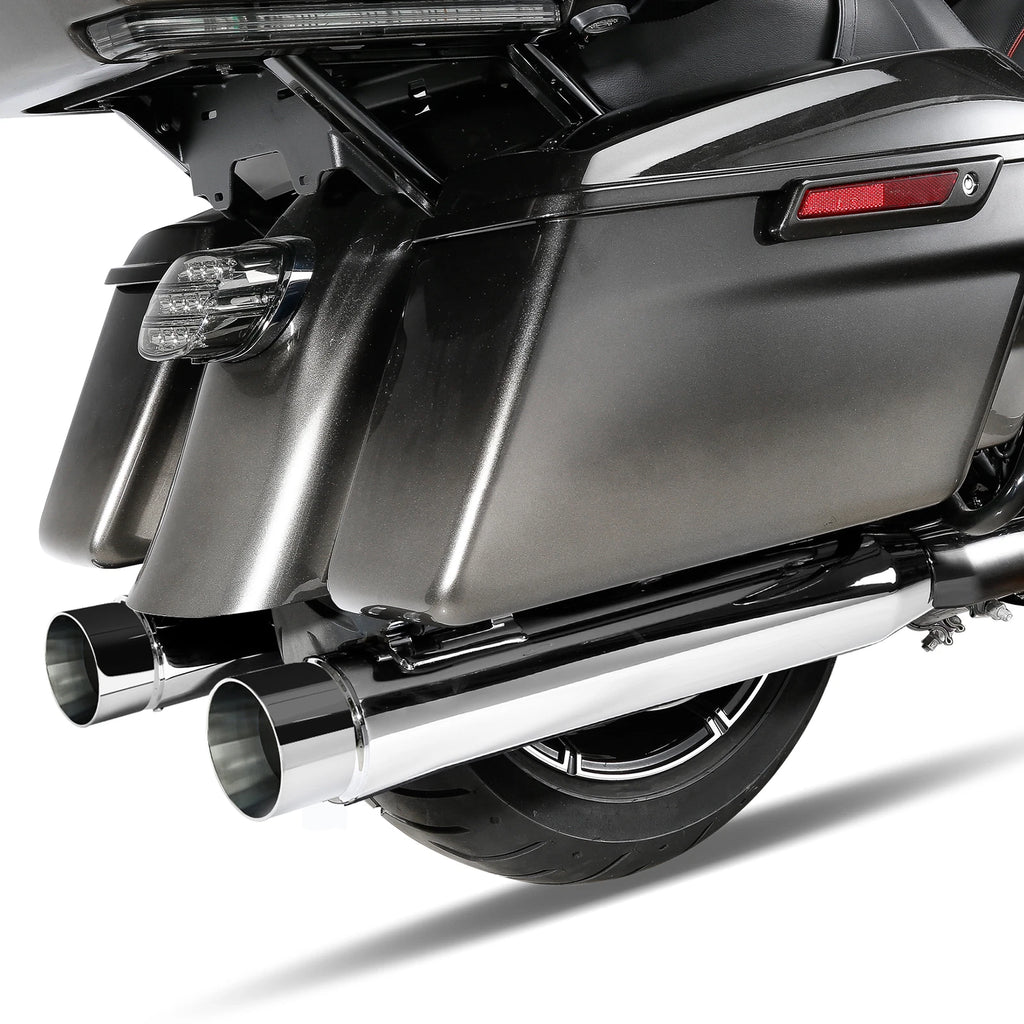 4" Slip-On Straight Mufflers Exhaust Pipe for Harley Street Road Glide (2017–2025)