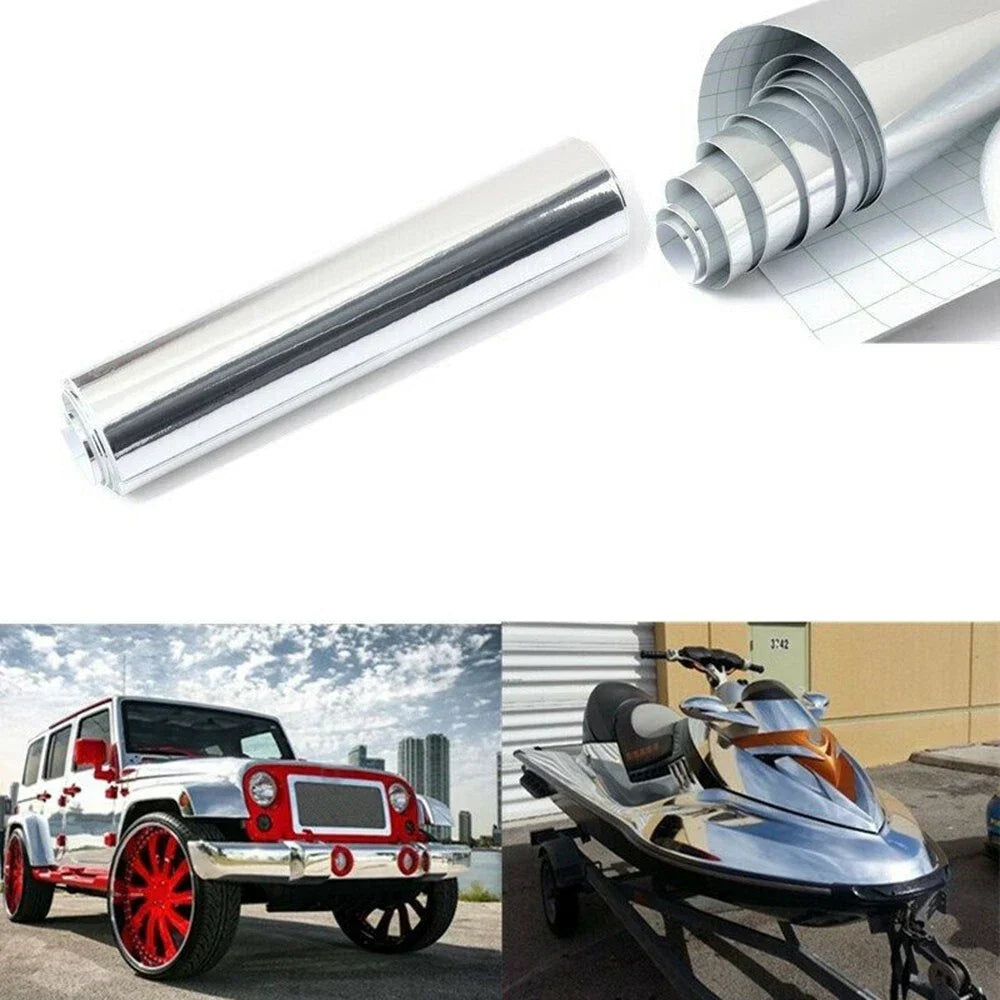 Vinyl Wrap Sticker for Car Glossy Glitter Metal Mirror Chrome Film Waterproof