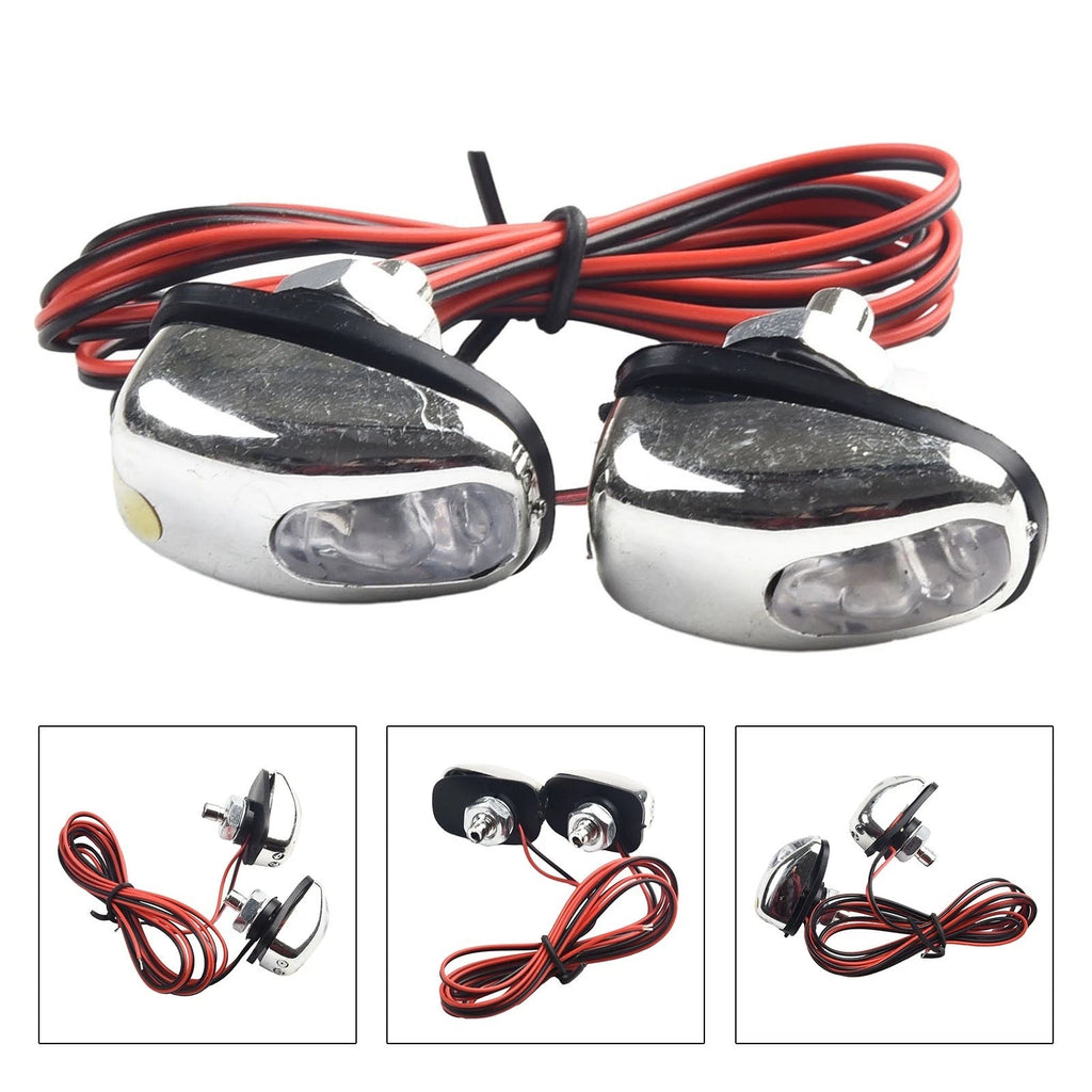 2X Universal LED Blue Light Windshield Wiper Water Jet Spray Nozzle