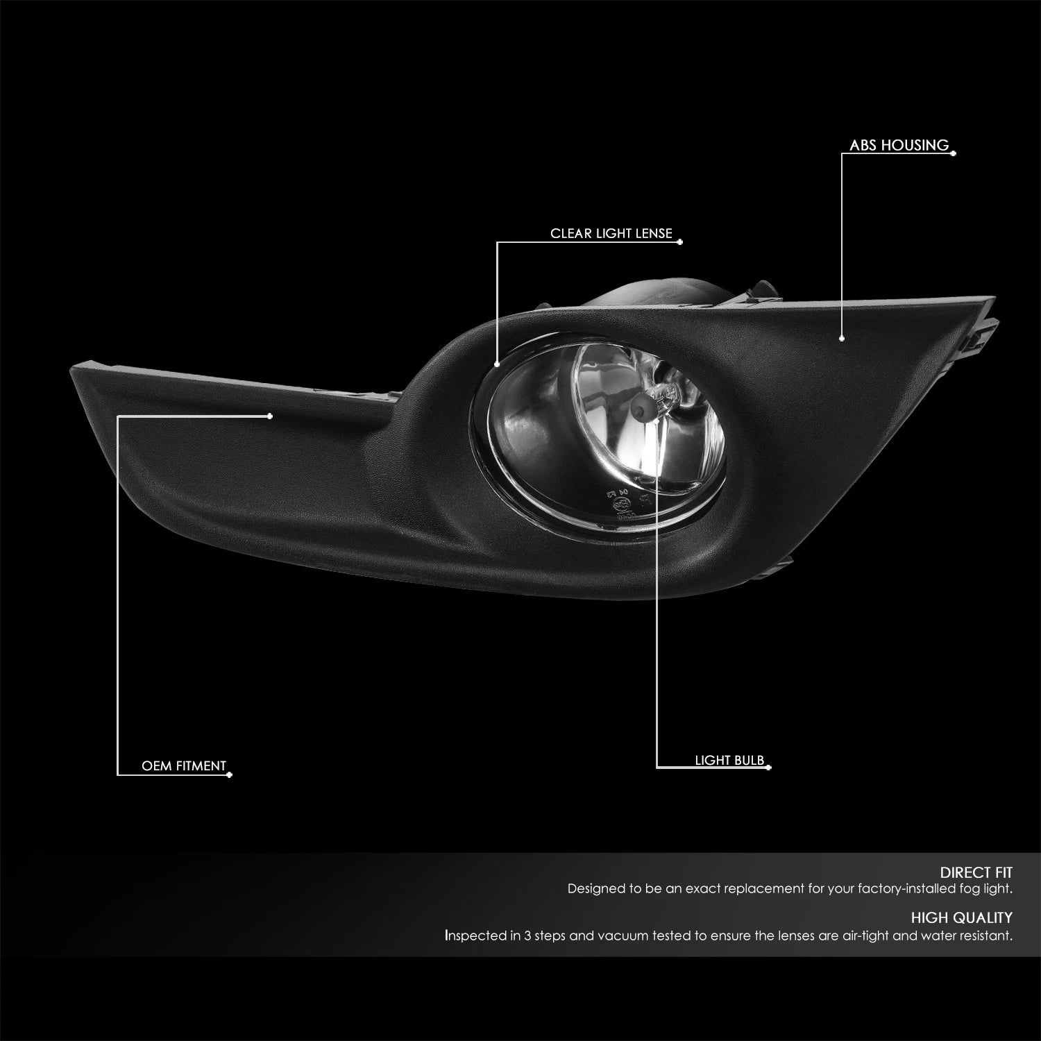 Fog Light Lamp Set for Nissan Altima Sedan (2013–2015) OE Style Clear Lens