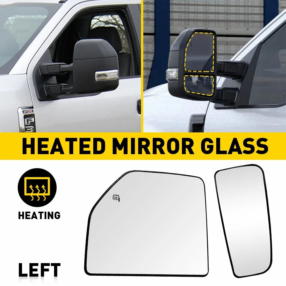 2X Heated Tow Mirror Glass for Ford F250 (2017–2022)