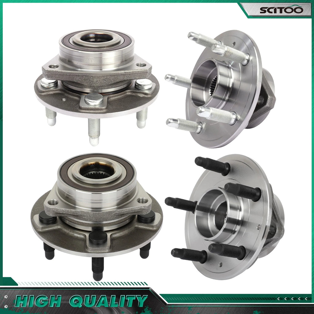Set of 4 Front Rear Wheel Bearing Hub AWD for Cadillac CTS (2018–2019)
