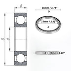 Deep Groove Ball Bearing 75x95x10mm for Scooter Skateboard (6815)