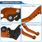 Adjustable Short Brake Clutch Levers 1 Pair for Honda CBF600/SA (2010–2013) Orange