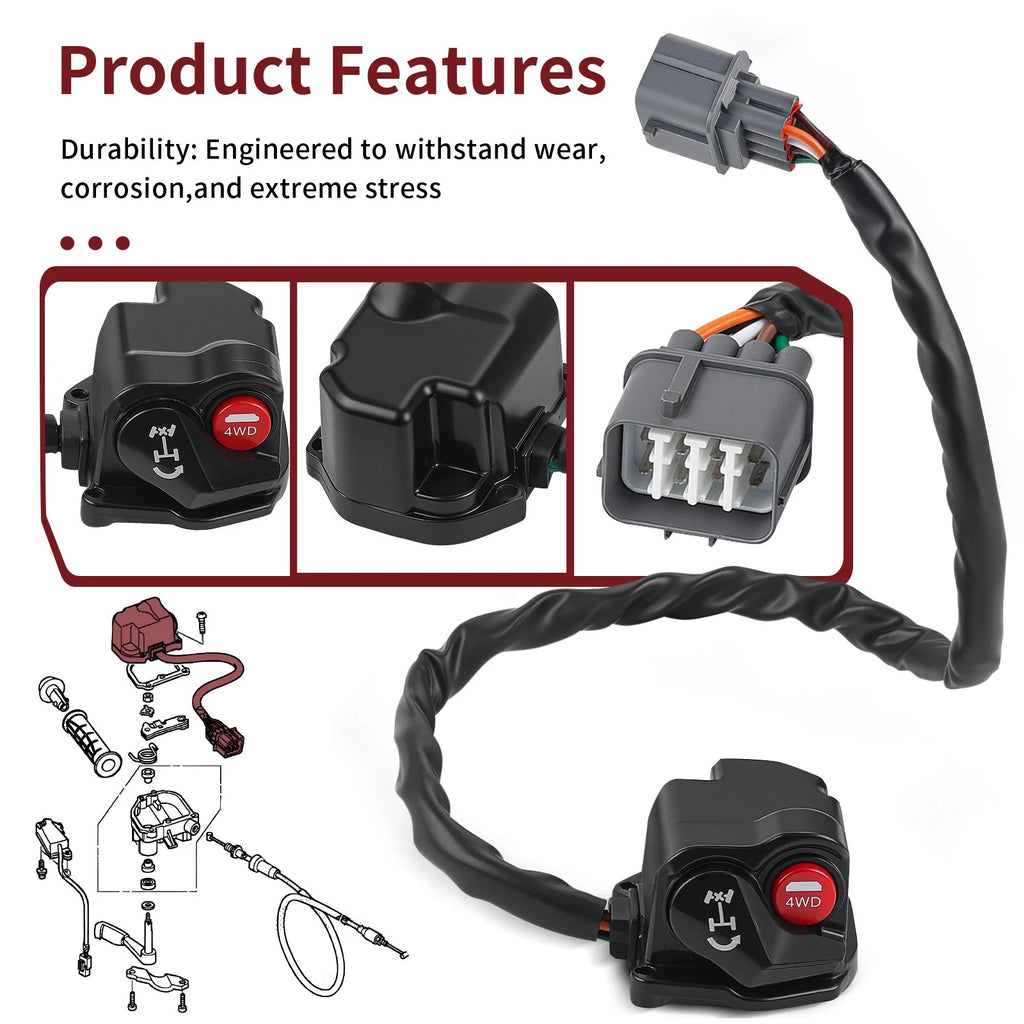 Differential Lock 4x4 Switch for Honda TRX500/520 Foreman Rubicon (2015–2024)