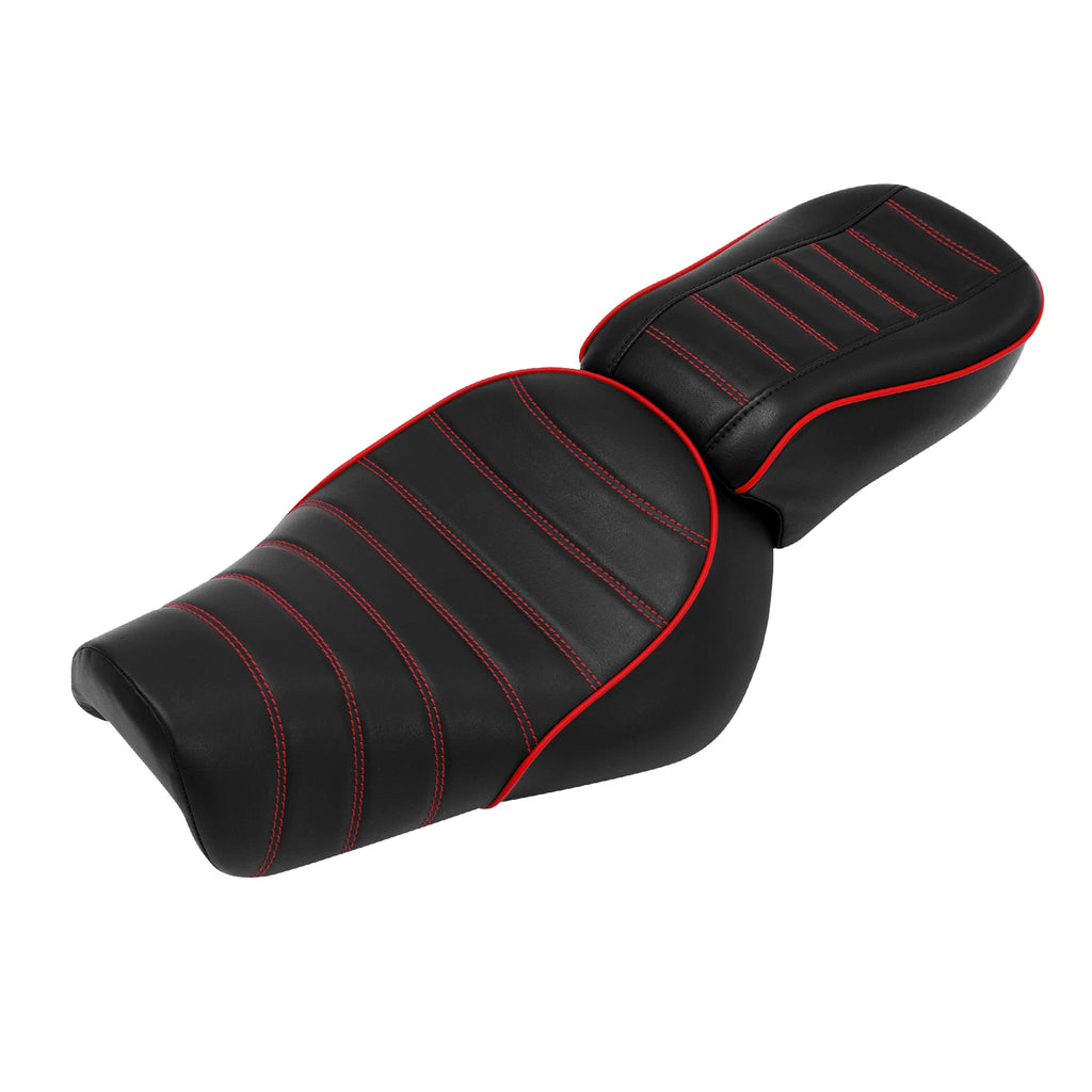 Driver Passenger Seat for Harley Iron 883 XL883N (2016–2022) Black Red