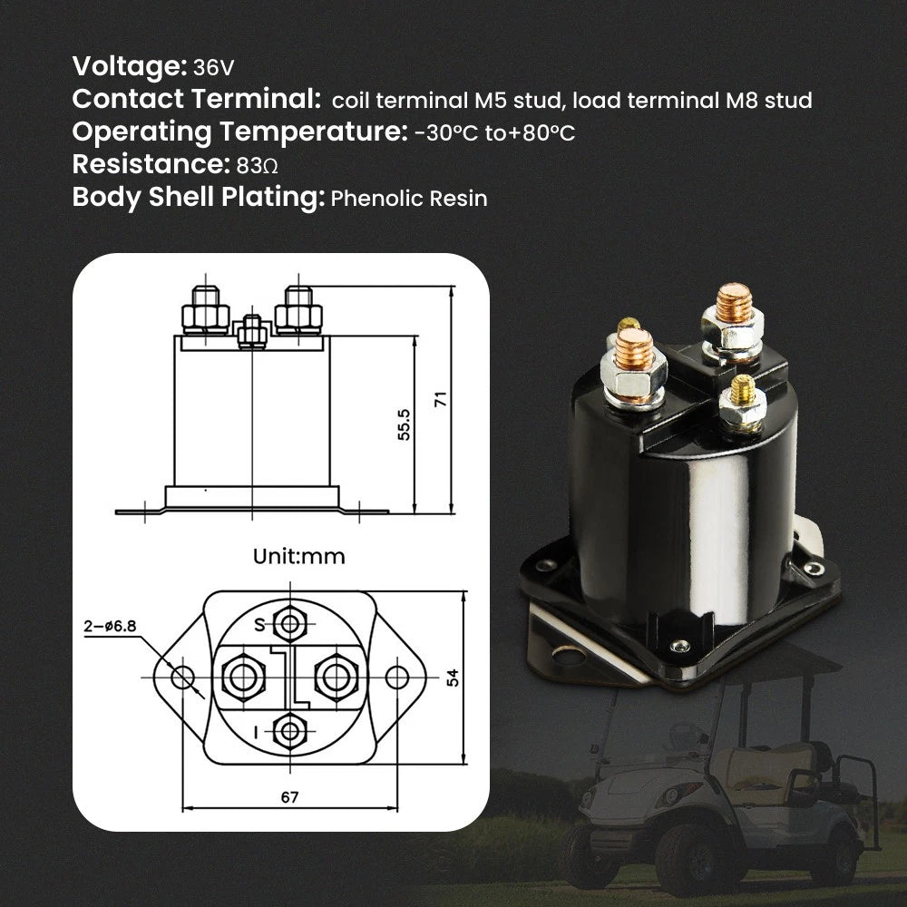 5X 36V Solenoids for Club Car Golf Cart (1976–1998) 8016