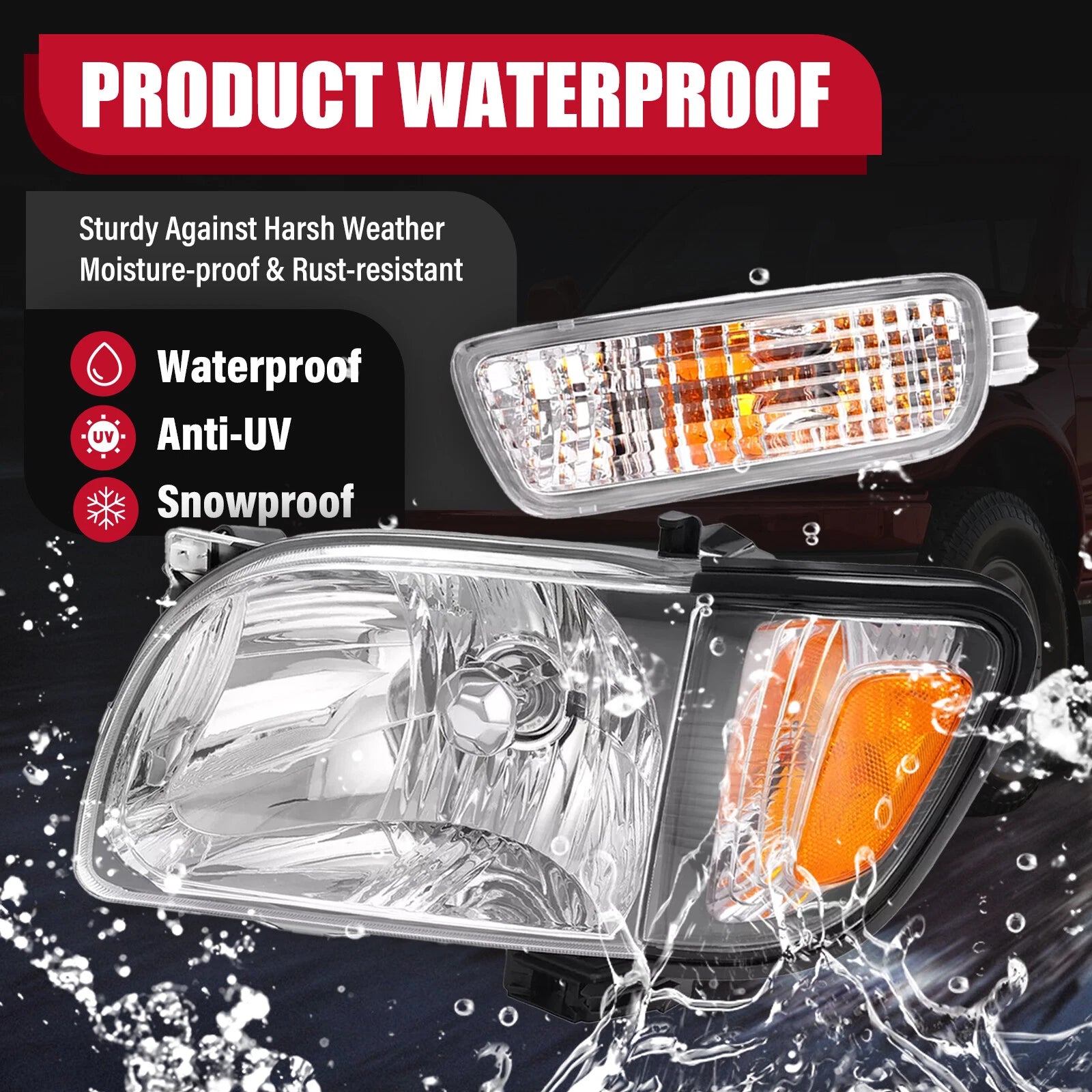 Headlight and Corner Signal Light Set for Toyota Tacoma (2001-2004)