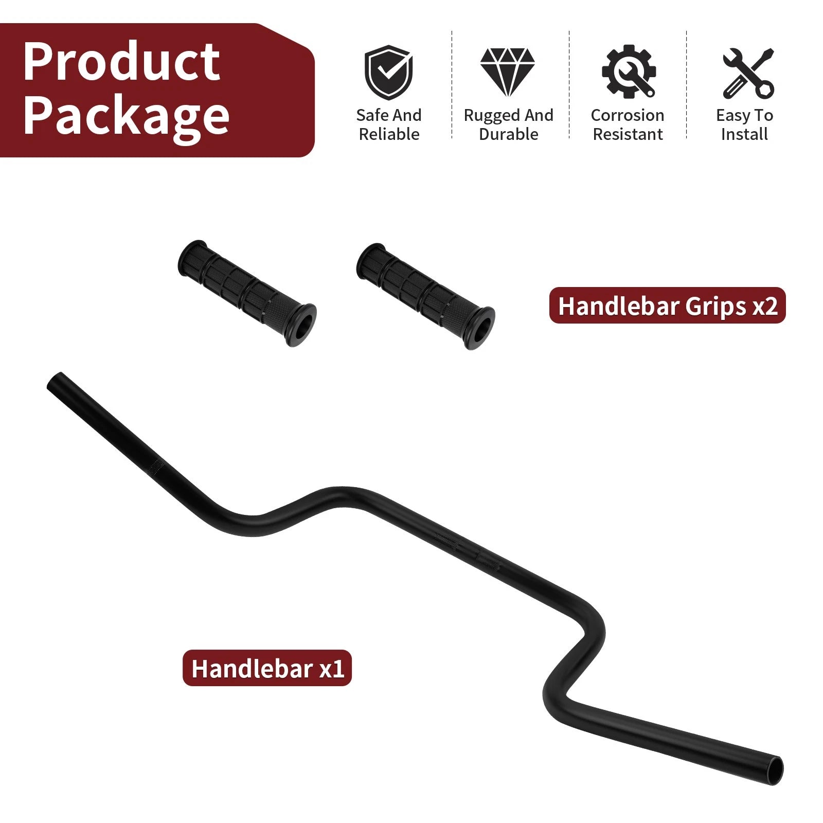 Heavy Duty Handlebar w/ Grips for Polaris Sportsman 400-800 (2003–2018)