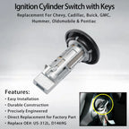 Ignition Switch Lock Cylinder with Keys for Chevy Avalanche Tahoe GMC Sierra (2000-2007)