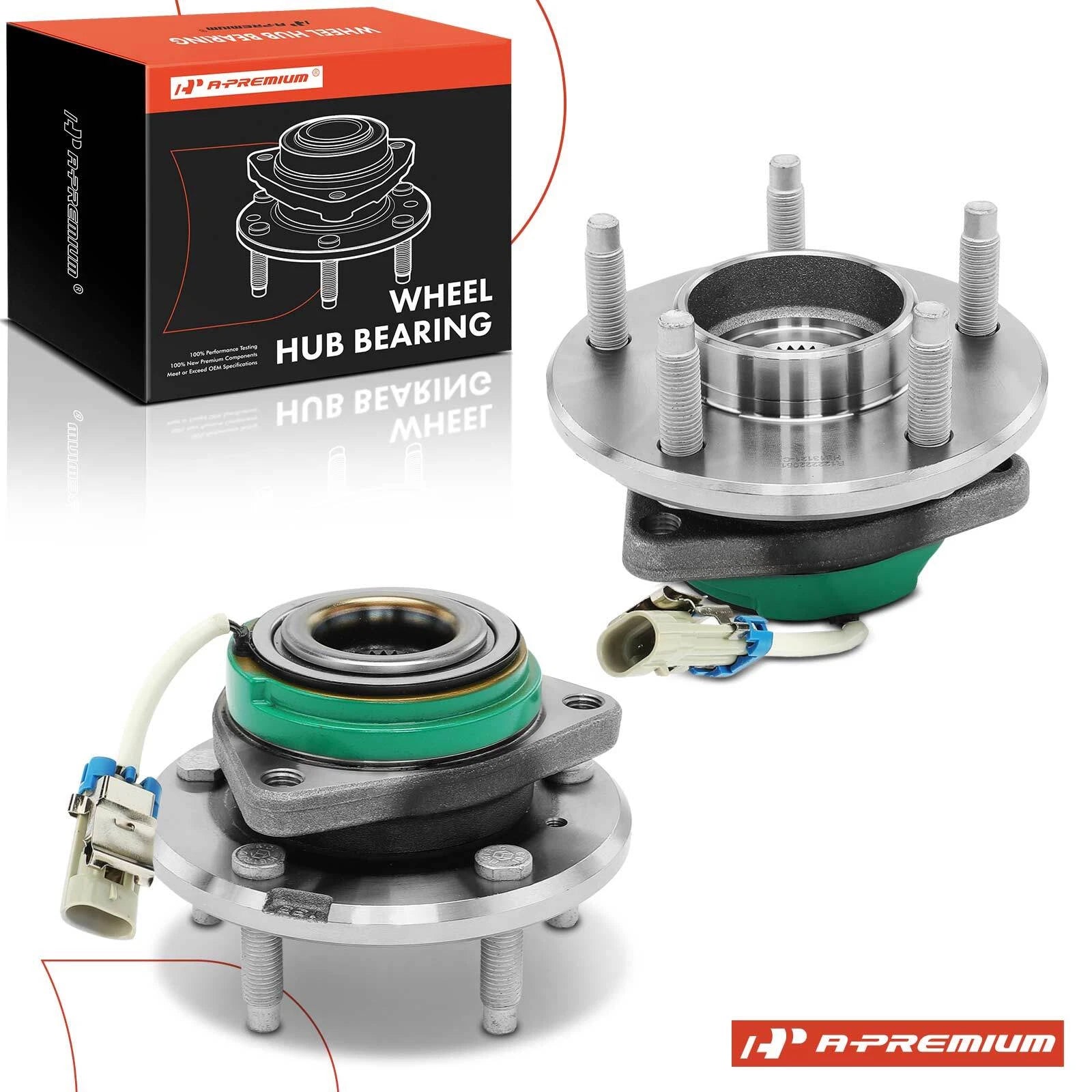 2X Wheel Hub & Bearing Assembly w/ABS Sensor for Chevy 