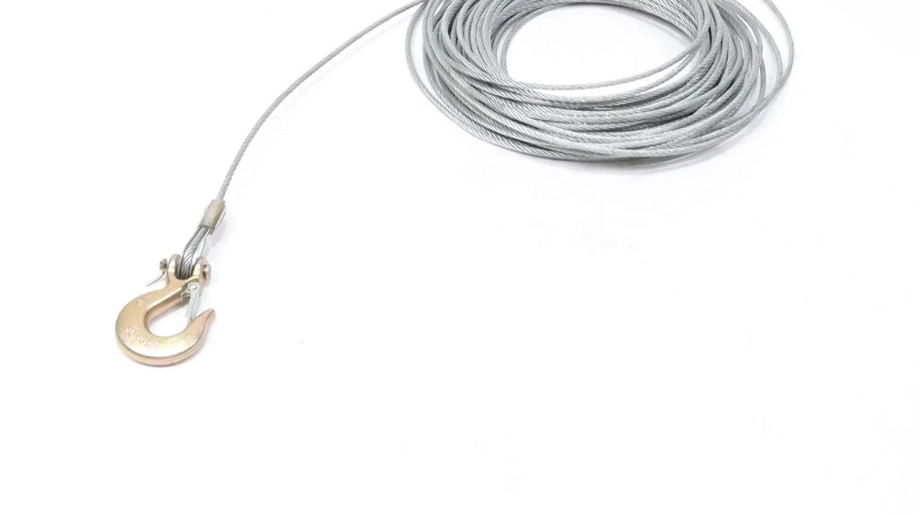 Galvanized Wire Rope Winch Cable 3/16" (100 ft) 7×19 Strands with G70 Hook