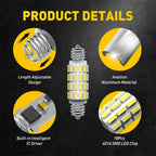 Set of 2 LED Interior Light Bulbs for Make Model