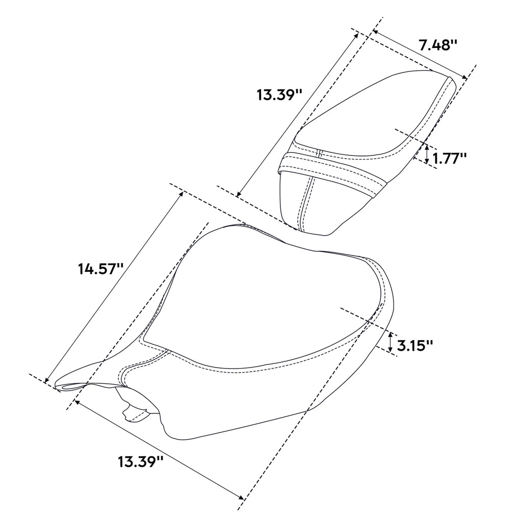 Rider Driver & Passenger Seats for Kawasaki Z900 (2017–2023)