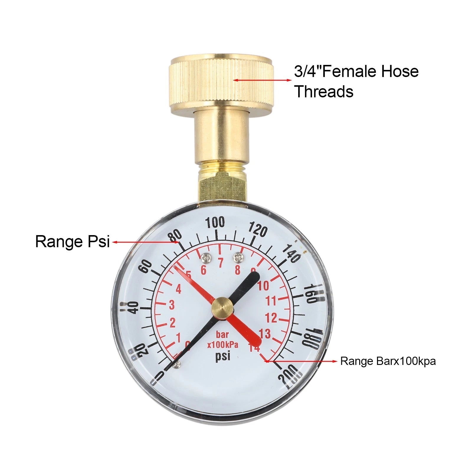 Heavy Duty Water Pressure Tester 0200 PSI for Automotive