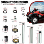 Rear U/L A-arm Bushing Shaft Kit 2 x Honda Rincon TRX650 TRX680 (2003–2013)