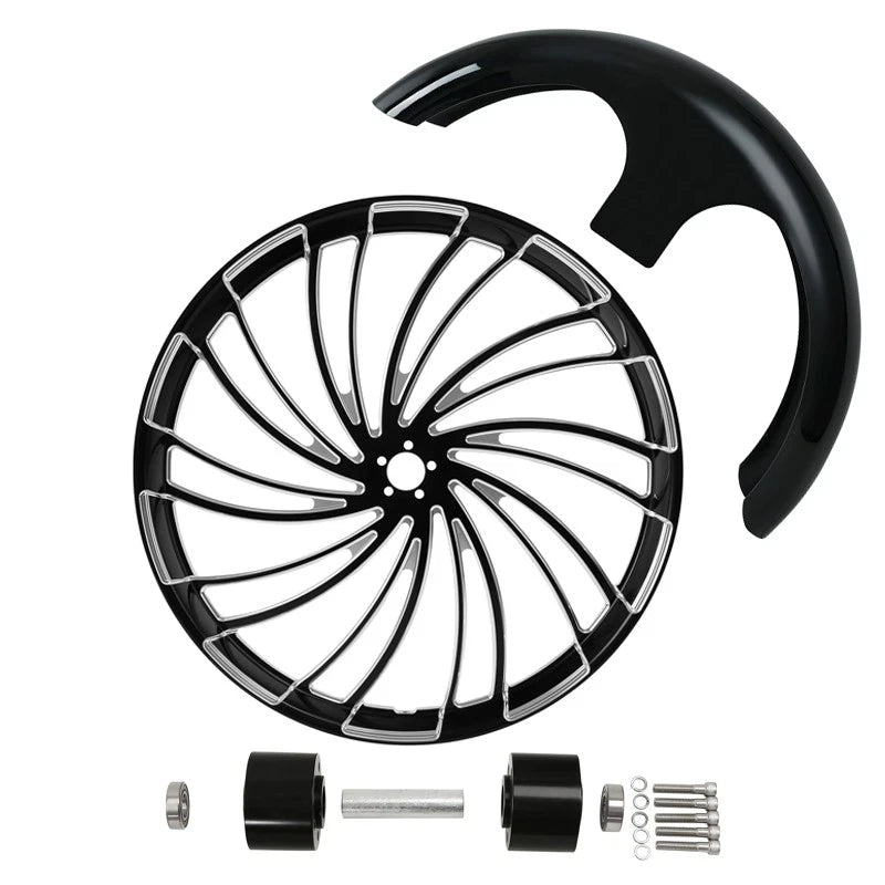30" Front Wheel Rim Hub Dual Disc Fender for Harley Touring Glide (2008–2024)