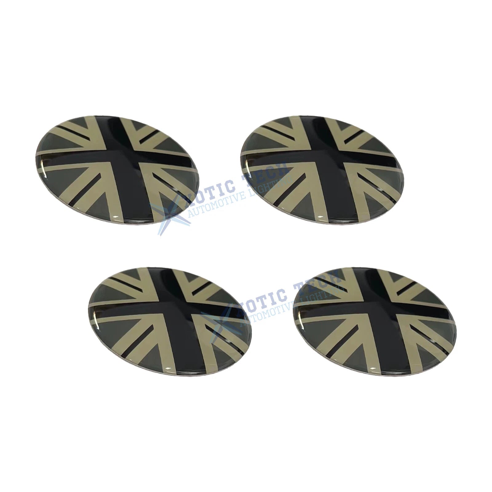 4x Black Grey Union Jack UK Flag Wheel Center Cap Covers for MINI Cooper (2007-2013)
