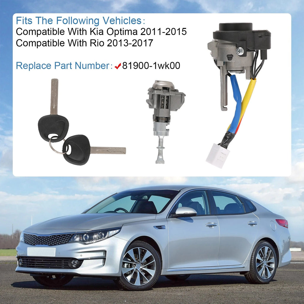 Ignition Lock Cylinder Switch with Keys for Kia Rio (2013-2017) Optima (2011-2015)