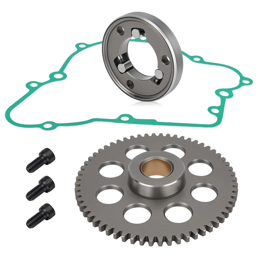 One Way Starter Clutch Bearing Gear Gasket for Kawasaki KLF220 250 (1990–2004)