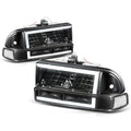 L-Shape LED DRL Switchback Headlights for Chevy Blazer/S10 (1998–2004)