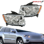 Set of 2 Halogen Headlights for Jeep Grand Cherokee, Compass