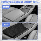 Armrest Cushion Cover for Hyundai Palisade (2020–2022) Black Faux Leather