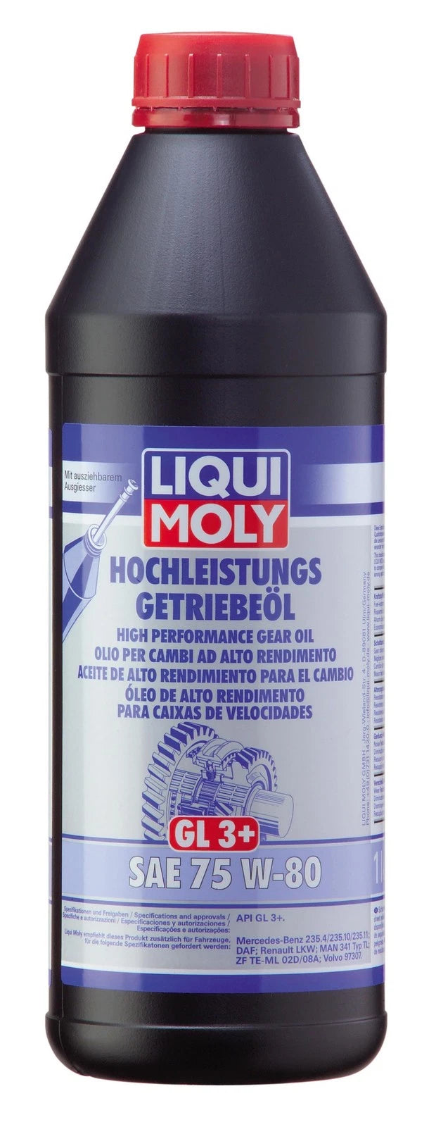 Liqui Moly 22080 Gear Oil GL3+ SAE 75W-80 for