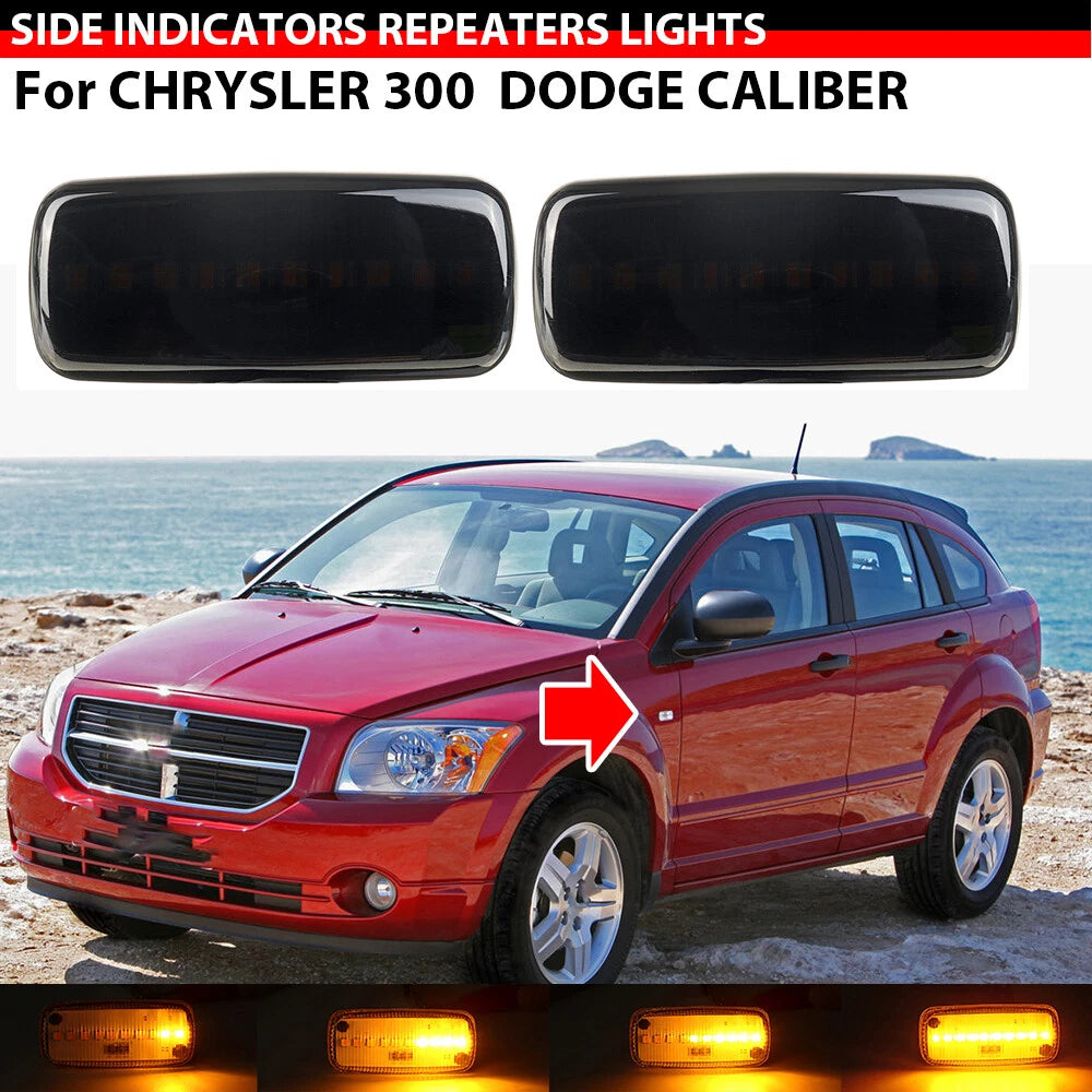 2X Sequential LED Side Marker Light for Chrysler 200 300 Dodge Charger Jeep