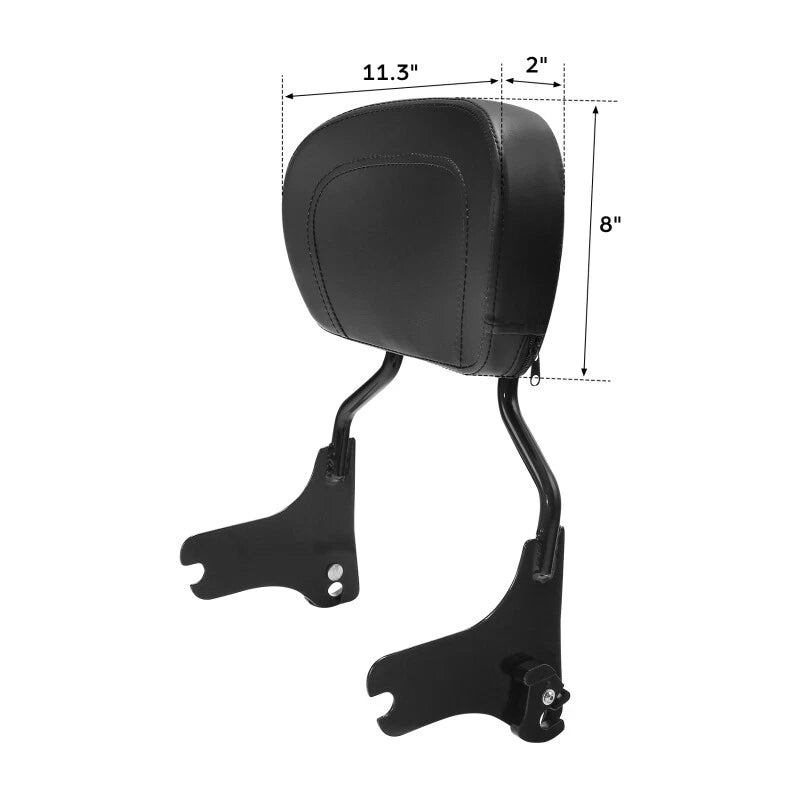 Black Passenger Backrest Pad Sissy Bar for Harley Electra Glide (1997–2008)
