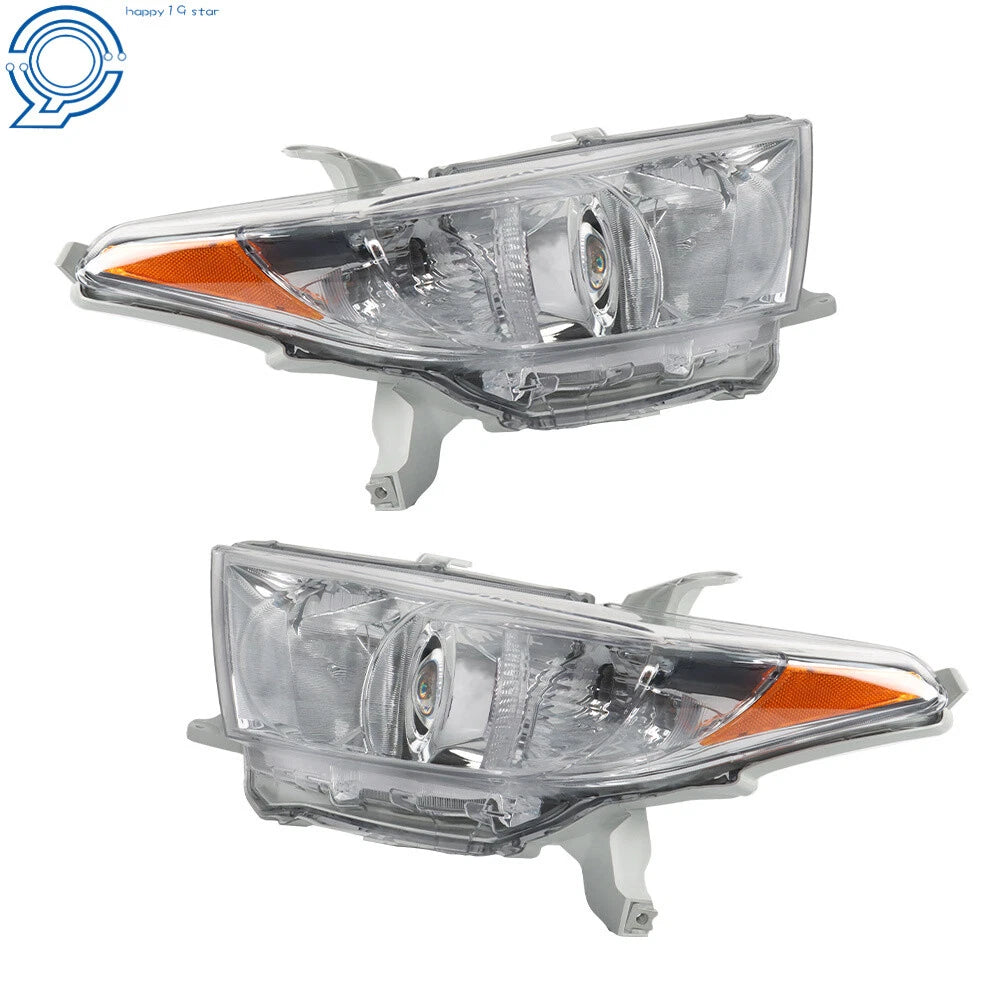 Halogen Headlight Set for Toyota Highlander (2011-2013) Chrome Housing