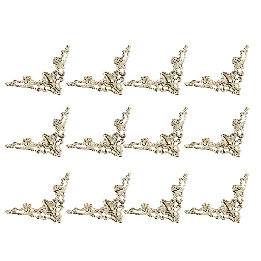 Set of 12 Iron Corner Covers for Scrapbook Albums and Frames