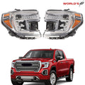 Set of 2 Chrome LED Headlights for GMC Sierra 1500 (2019–2021)