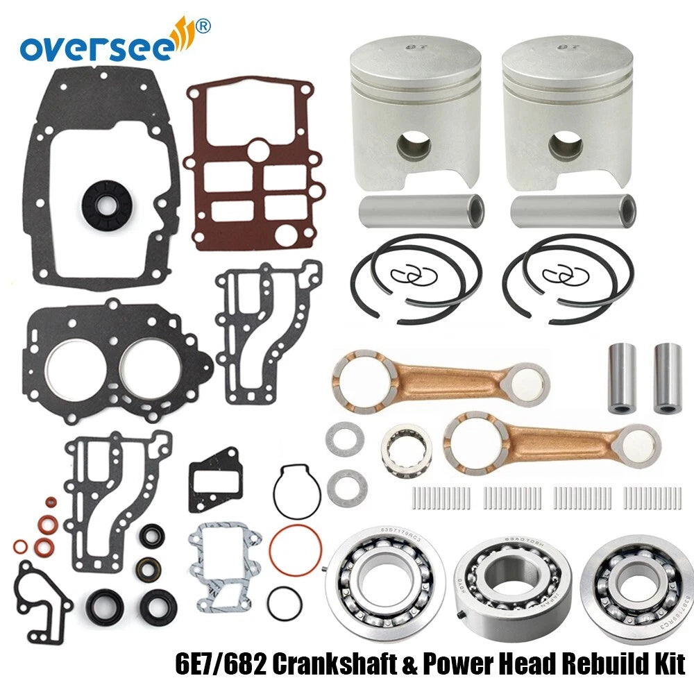 Crankshaft & Power Head Rebuild Kit for Yamaha 2T 9.9 15HP (6E7/682)