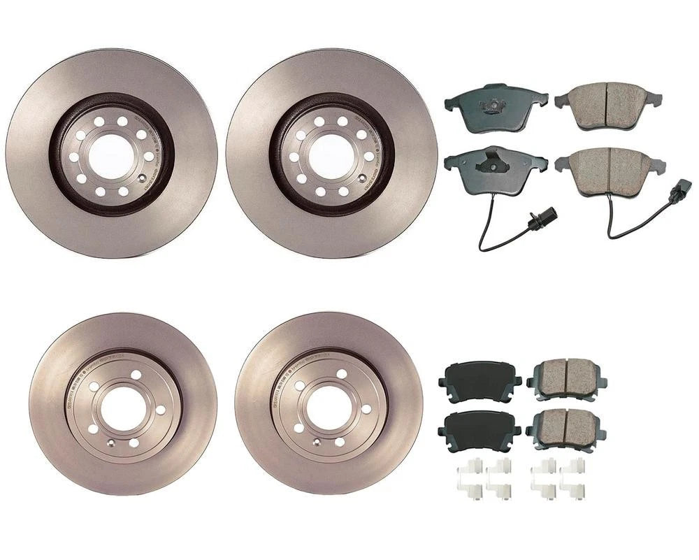 Akebono Euro Brake Kit Set of 4 for Audi A4 Quattro (2002–2008) 320mm 288mm
