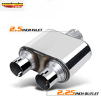 2.5" Center Inlet Dual Pipe Stainless Steel Exhaust Muffler for
